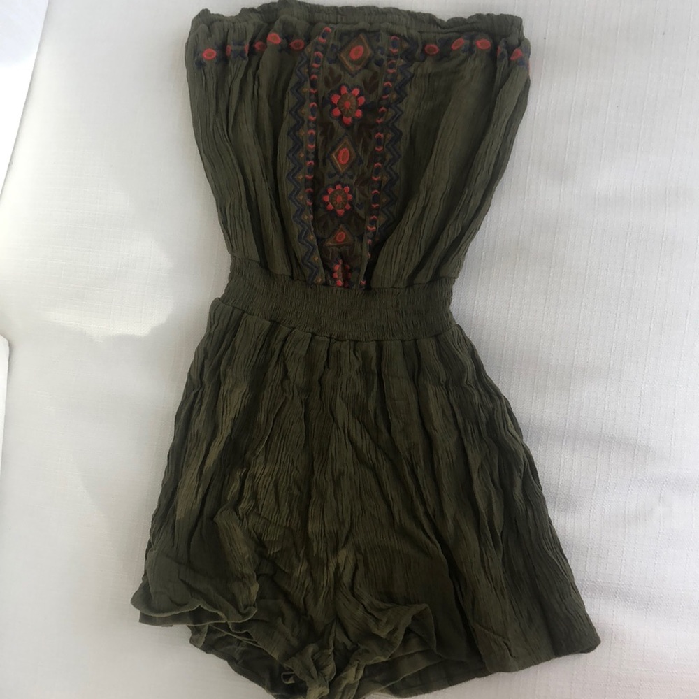 army green romper. Size XS